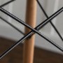 26" Mid Century Modern Faux Leather Solid Wood Metal Kitchen Counter Height Stool - Black