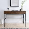 Dark Walnut Office Desk with Lift Top and Drawer - Foster