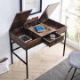 GRADE A1 - Lift Top Storage Desk with Tablet Holder - Dark Walnut