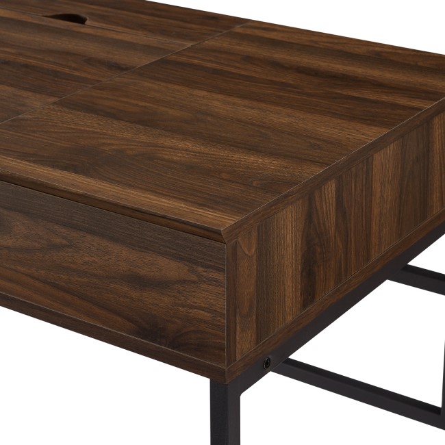 GRADE A1 - Lift Top Storage Desk with Tablet Holder - Dark Walnut