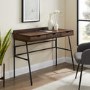 Dark Walnut Office Desk with 3 Slimline Drawers - Foster