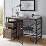 Industrial Wooden Desk with Drawer and Filing Cabinet - Foster