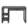 Charcoal Grey Wooden Office Desk with Slimline Drawer - Foster