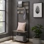68" Slat Hall Tree with Adjustable Storage - Grey Wash