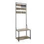 68" Slat Hall Tree with Adjustable Storage - Grey Wash