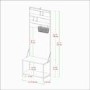 68" Slat Hall Tree with Adjustable Storage - Grey Wash