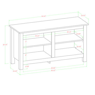 44" Essentials Wood TV Stand - Black