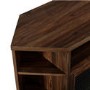 Industrial Mesh Door Corner TV Unit - Dark Walnut