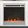52" Wood Fireplace TV Console with Metal Legs - White