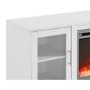 52" Wood Fireplace TV Console with Metal Legs - White