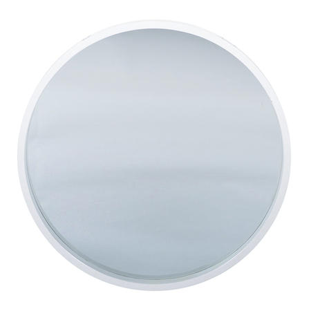 Coen Glossy White Wood Round Wall Mirror