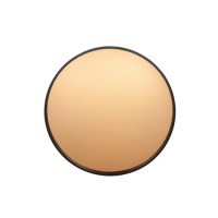 Coen Matt Black Wood Round Mirror With Rose Gold Glass
