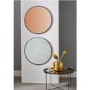 Coen Matt Black Wood Round Mirror With Rose Gold Glass