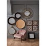 Coen Matt Black Wood Round Mirror With Rose Gold Glass