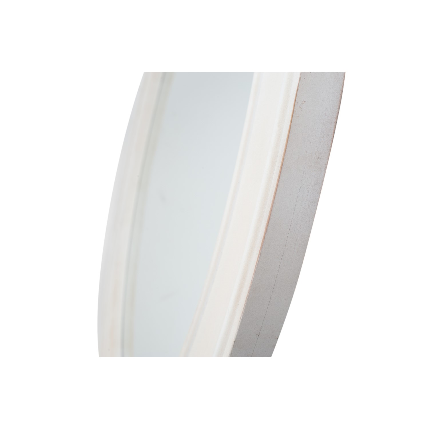 Kamala Washed White Wood Round Wall Mirror Large Furniture123