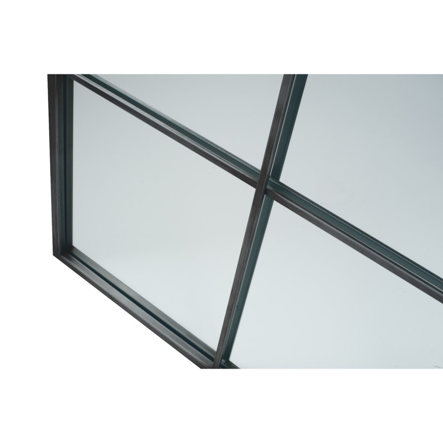 Cody Antique Black Metal 6 Section Wall Mirror
