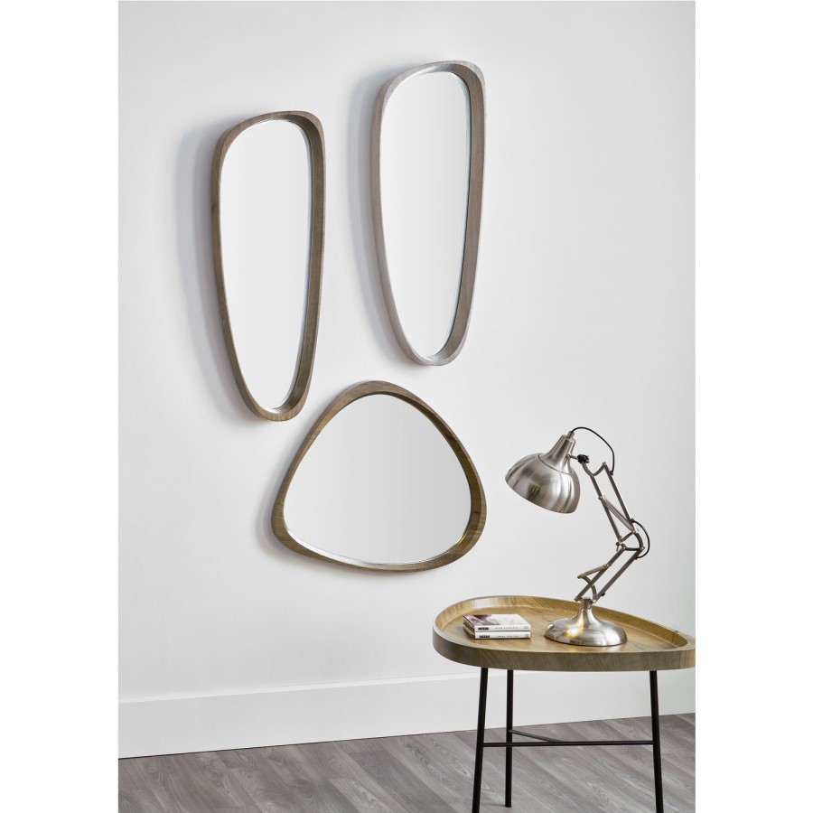 Reid Natural Wood Teardrop Shaped Mirror