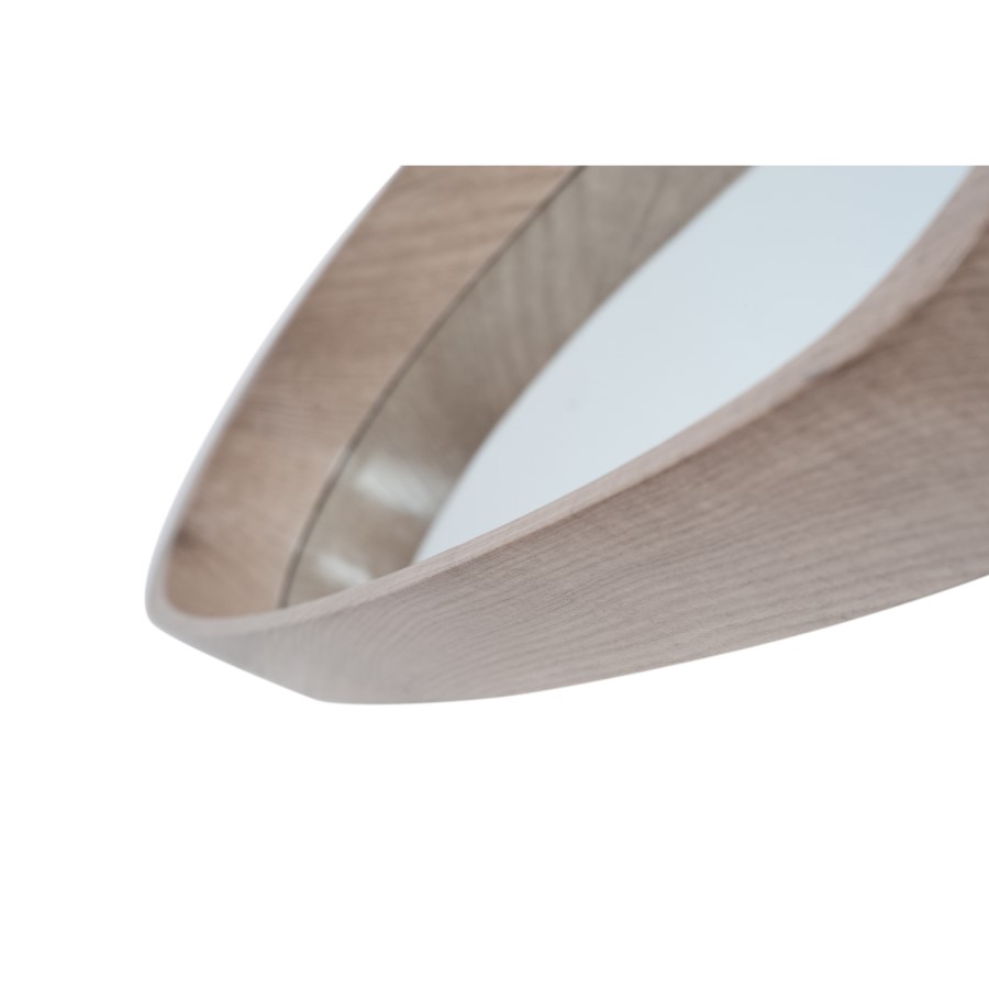 Reid Natural Wood Teardrop Shaped Mirror