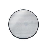 GRADE A1 - Reid Matt Black Wood Round Mirror With Foxed Glass