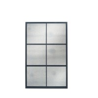 Cody Matt Black Metal 6 Pane Mirror with Foxed Glass