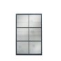 Cody Matt Black Metal 6 Pane Mirror with Foxed Glass