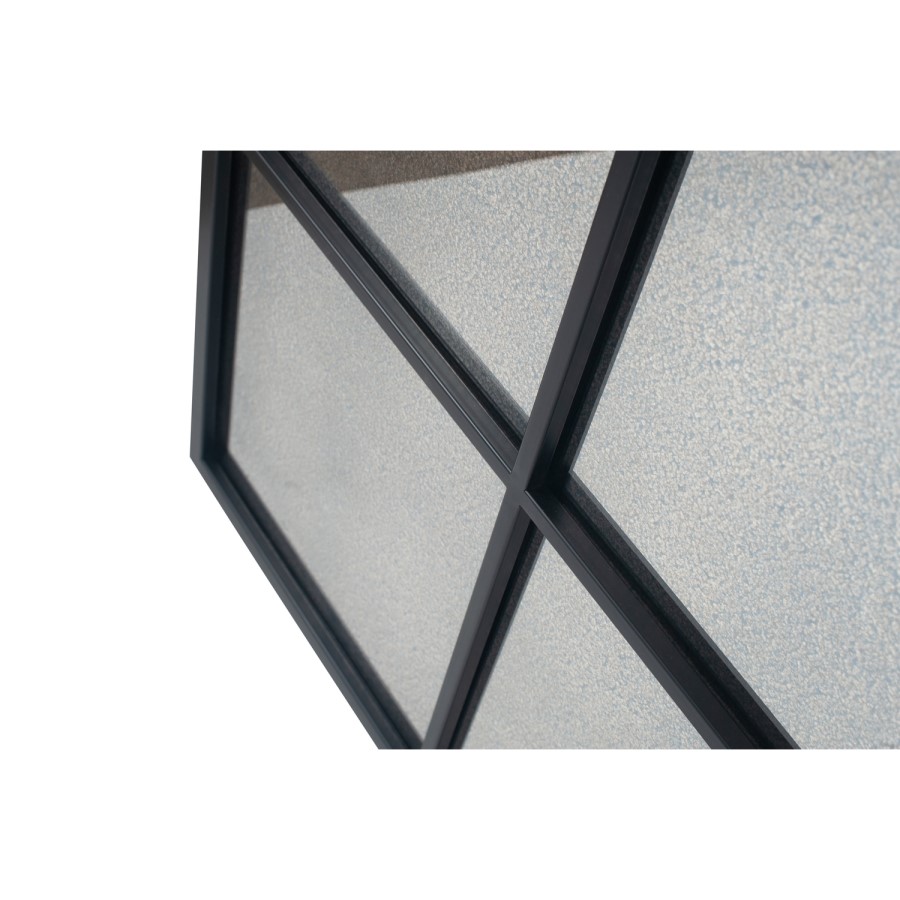 Cody Matt Black Metal 9 Pane Mirror with Foxed Glass