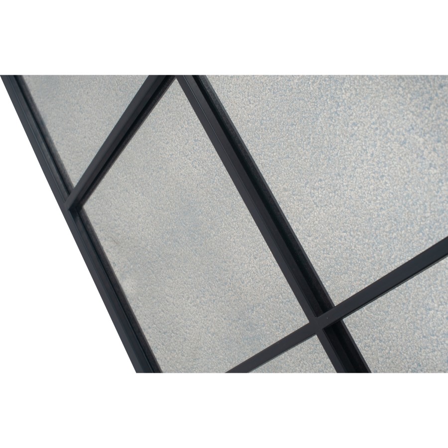 Cody Matt Black Metal 9 Pane Mirror with Foxed Glass