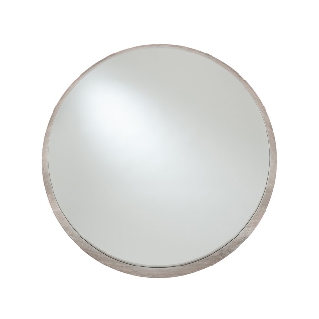 Kamala Grey Oak Round Wall Mirror