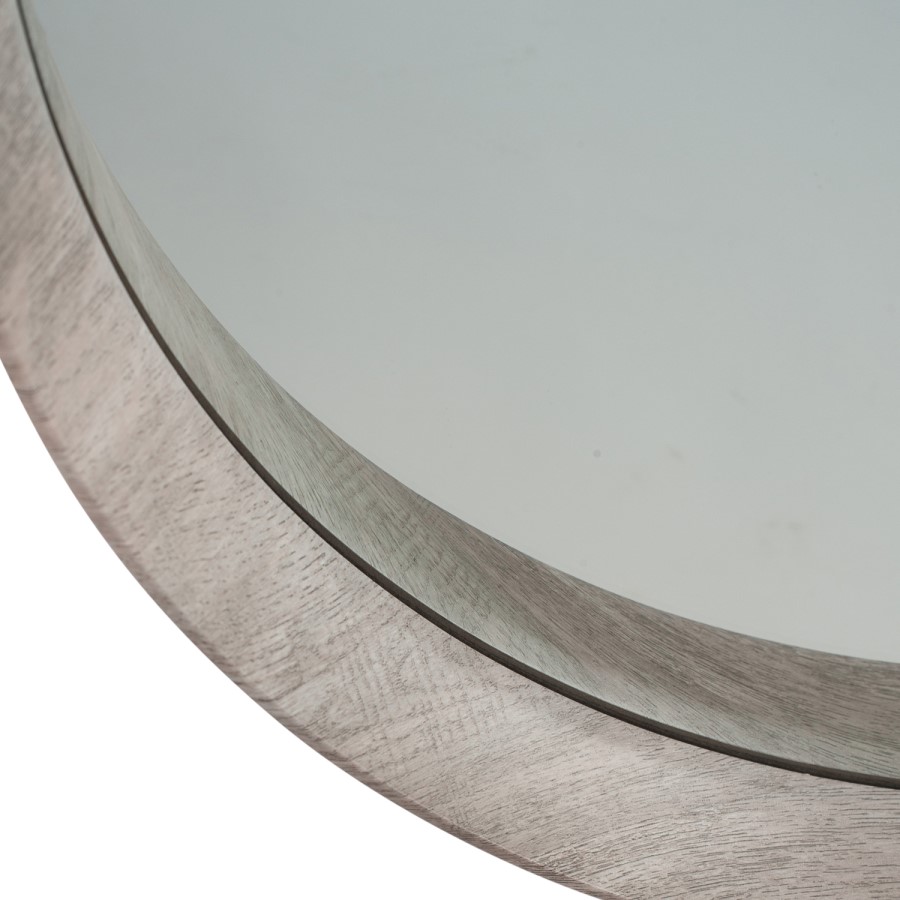 Kamala Grey Oak Round Wall Mirror