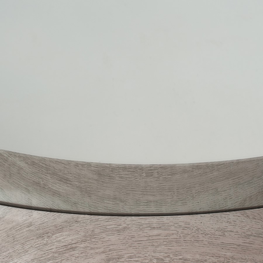 Kamala Grey Oak Round Wall Mirror