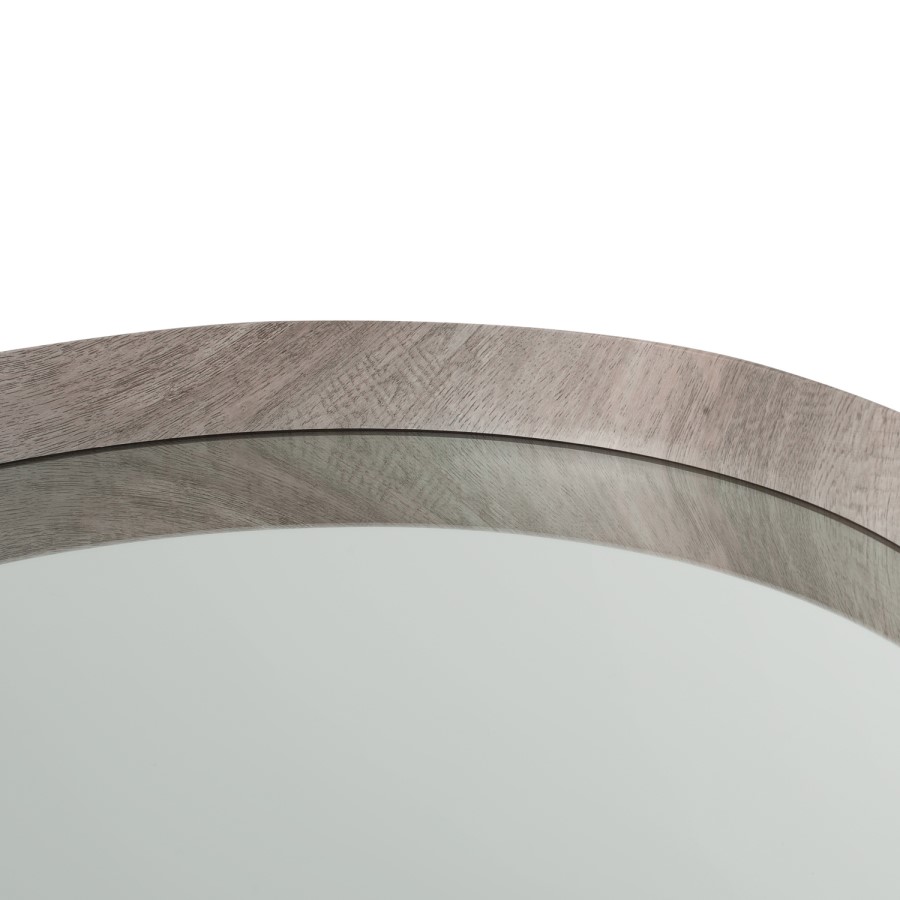 Kamala Grey Oak Round Wall Mirror