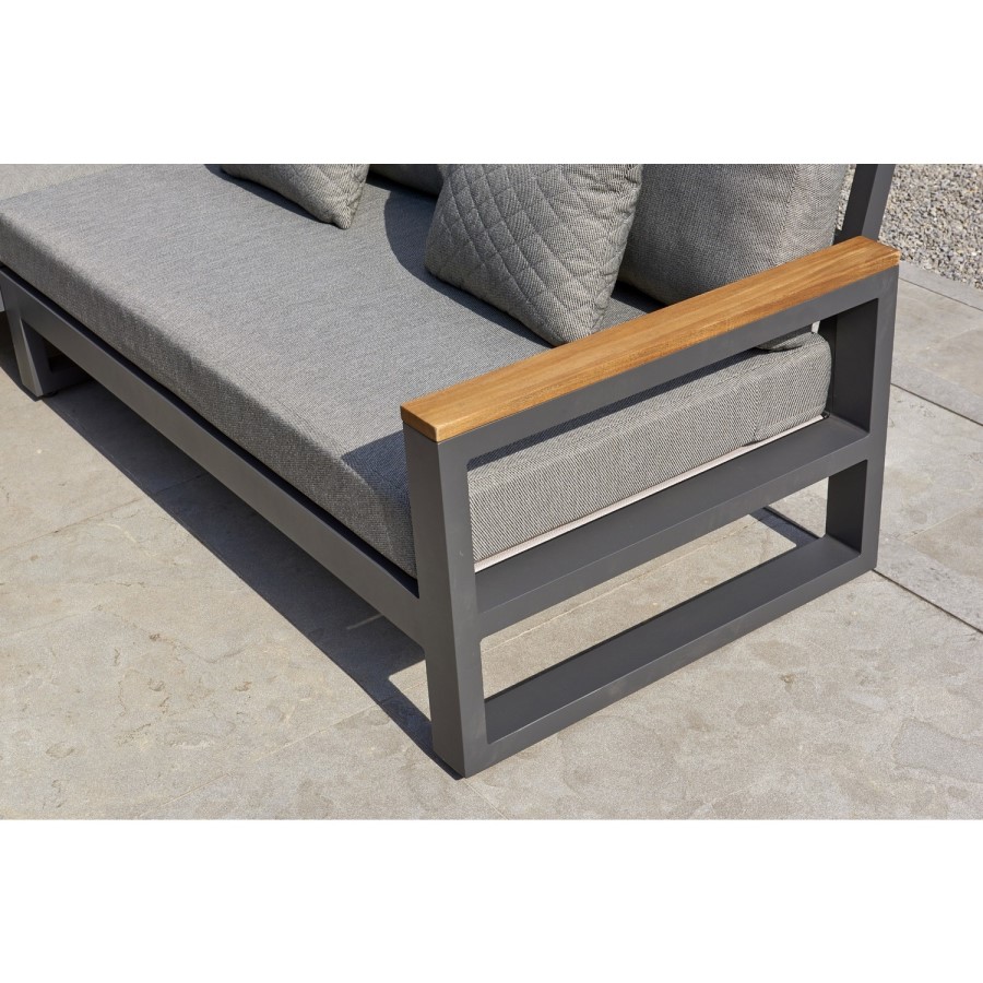 Metal Grey Garden Sofa, Chairs and Coffee Table Set