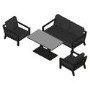 Grey Metal Outdoor Sofa Set with Chairs and Tables