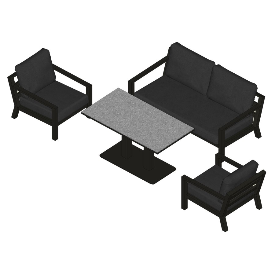 Grey Metal Outdoor Sofa Set with Chairs and Tables