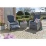 Grey Garden Reclining Armchairs with Table Set - Diva
