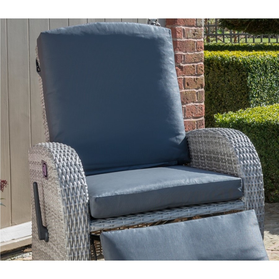 Grey Garden Reclining Armchairs with Table Set - Diva