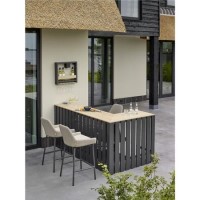 Fiji Grey Outdoor Bar with Teak Top