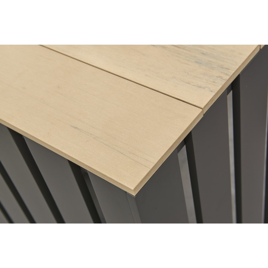 Fiji Grey Outdoor Bar with Teak Top