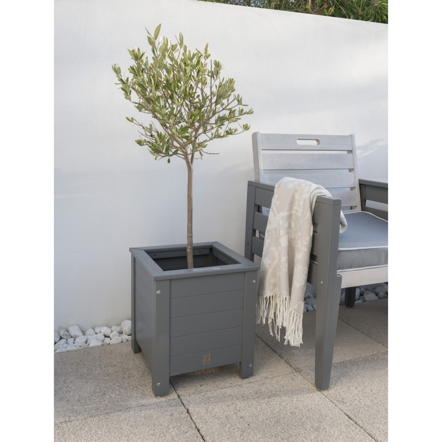Grigio Grey Square Planter