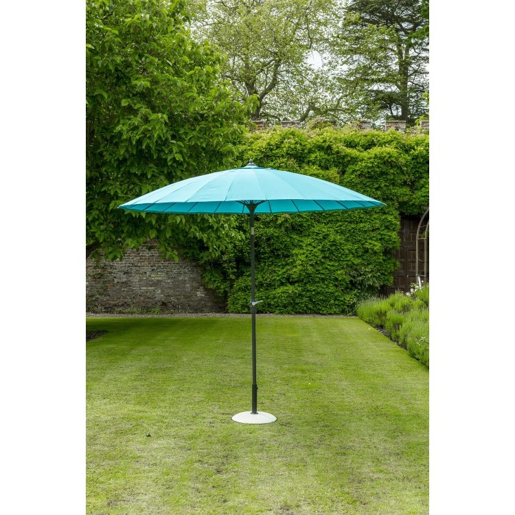 Geisha Parasol in Aqua Blue 2.7m