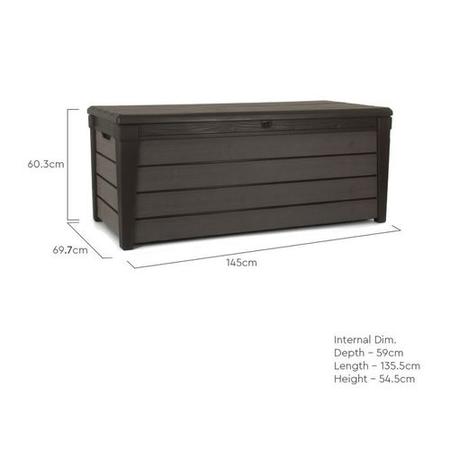 Keter Brushwood Outdoor Grey Plastic Storage Box 454L