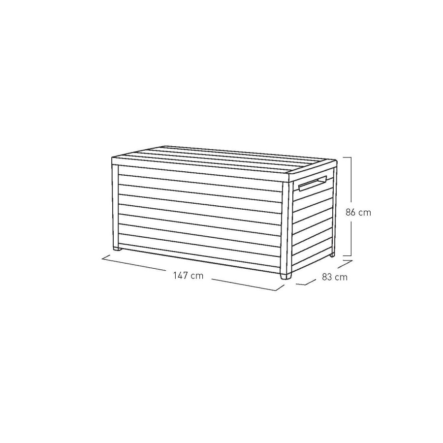 Keter XXL Grey Garden Storage Deck Box 870L