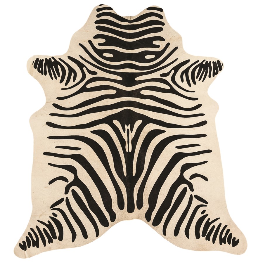 Rodeo Genuine Cowhide Rug in Black & White Zebra Print - 180x230cm
