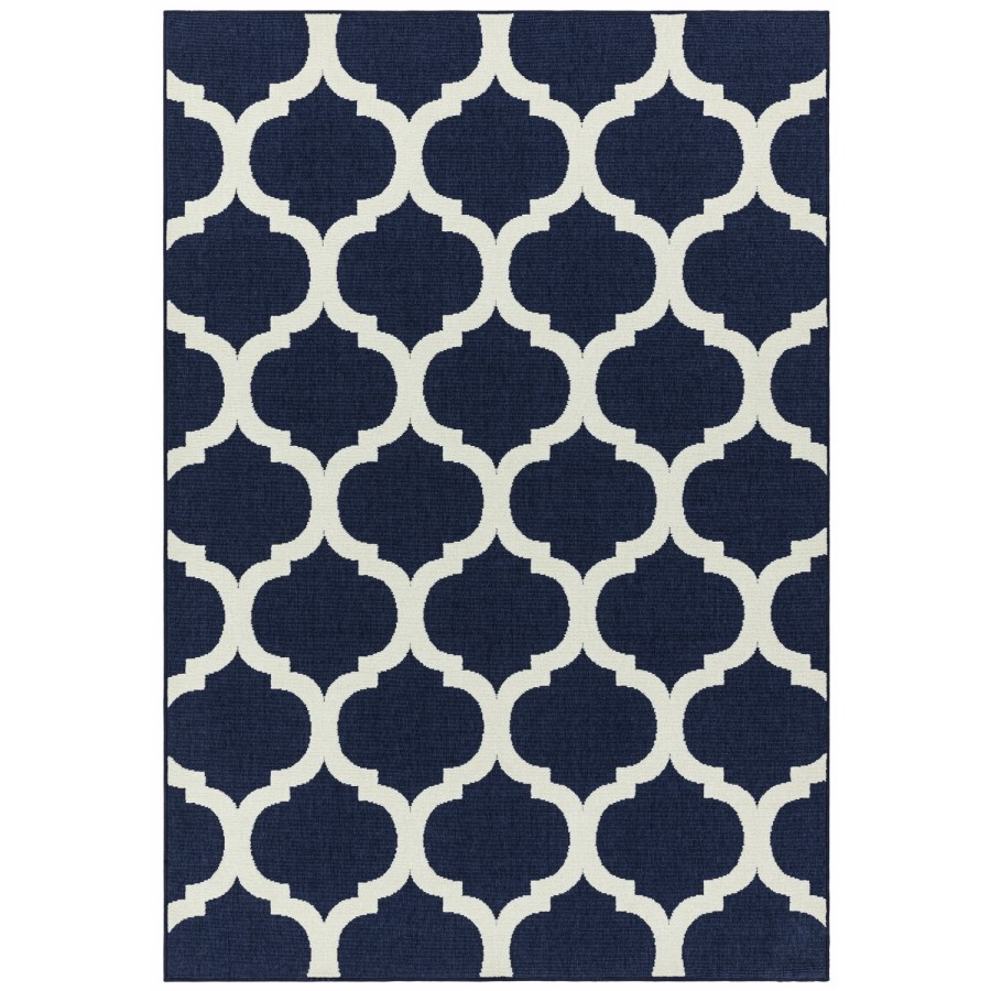Antibes Indoor/Outdoor Textured Blue & White Rug 200x290cm