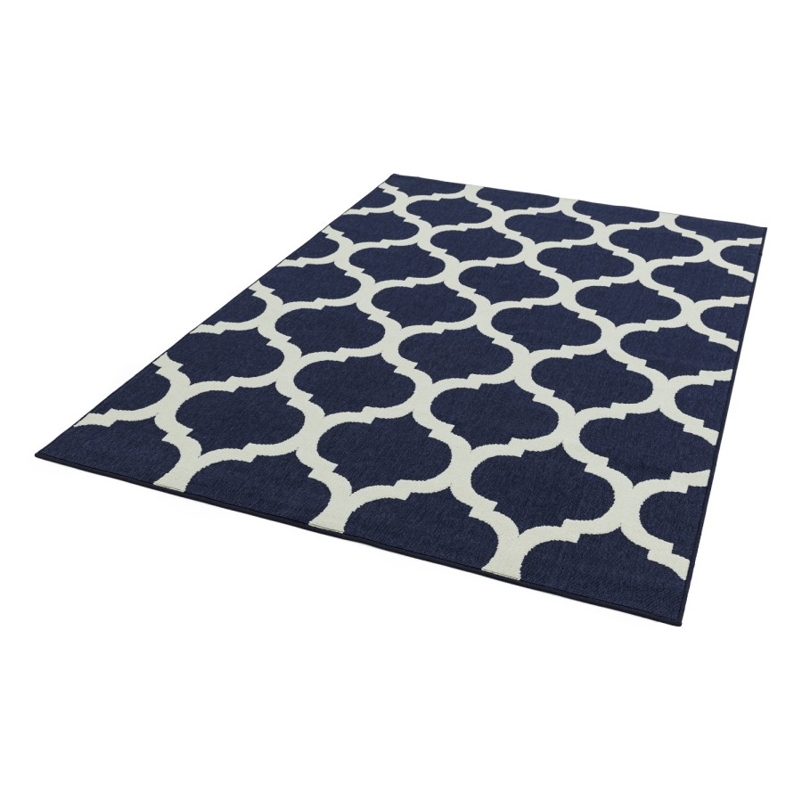 Antibes Indoor/Outdoor Textured Blue & White Rug 200x290cm