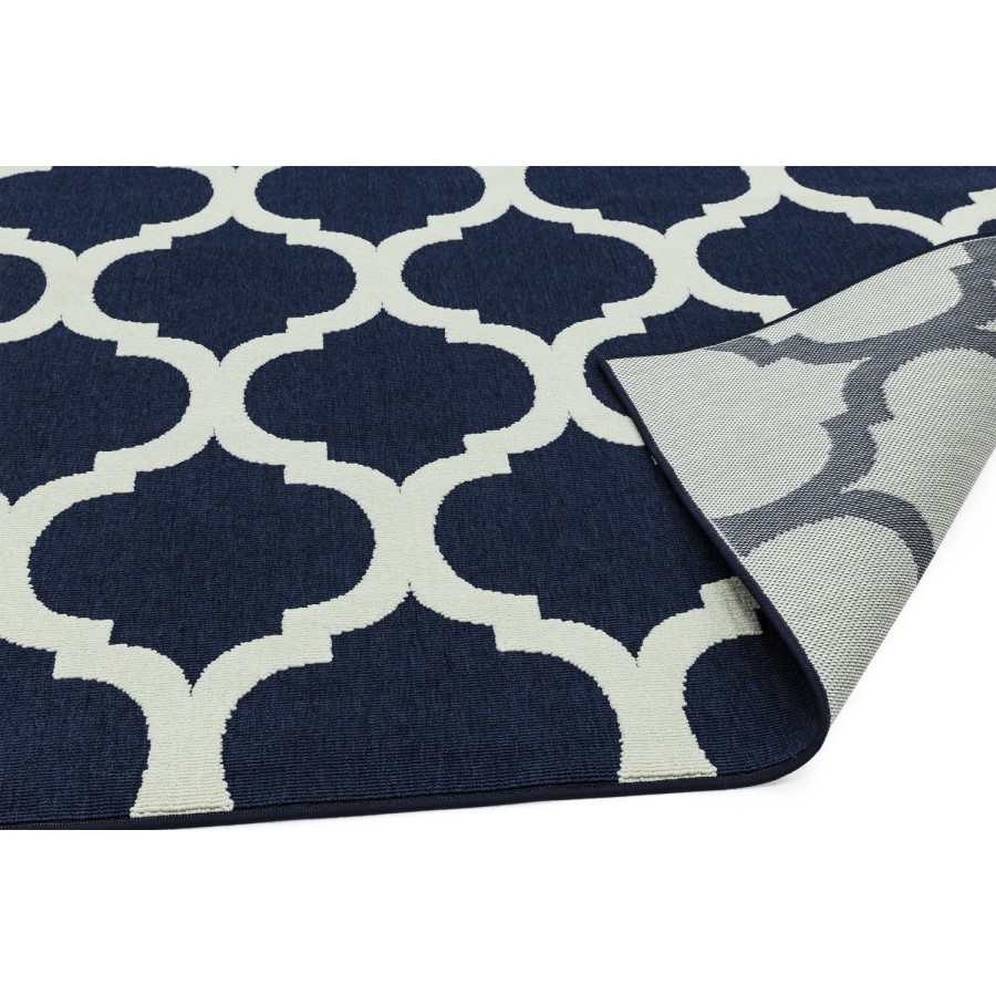Antibes Indoor/Outdoor Textured Blue & White Rug 200x290cm