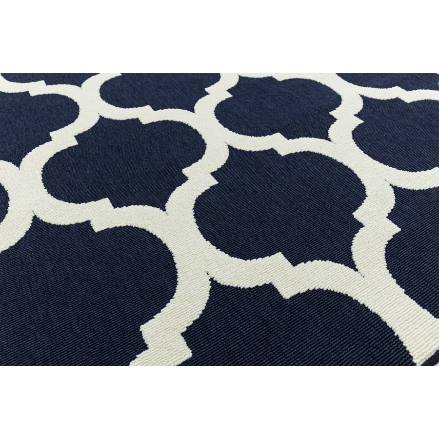Antibes Indoor/Outdoor Textured Blue & White Rug 200x290cm