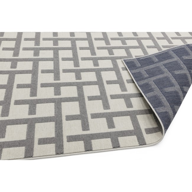 Antibes Indoor/Outdoor Textured Grey and White Rug - 200x290cm