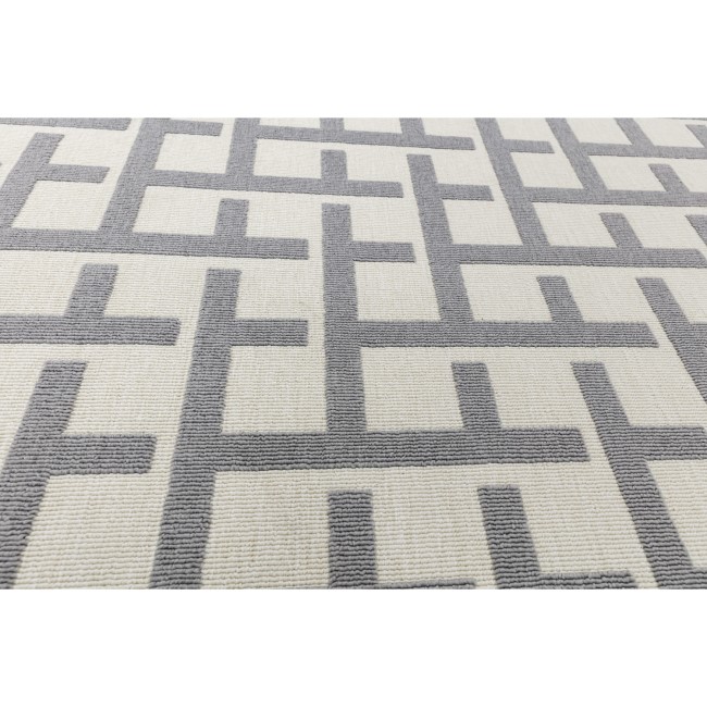 Antibes Indoor/Outdoor Textured Grey and White Rug - 200x290cm