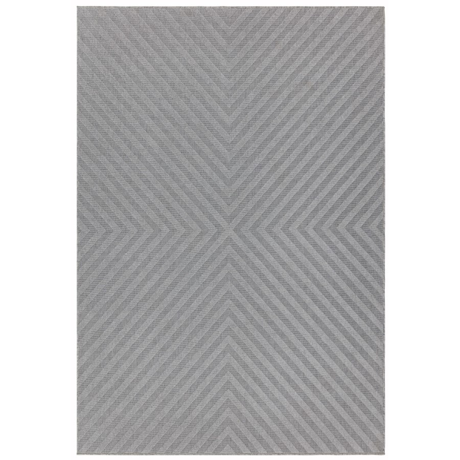 Antibes Indoor/Outdoor Arrow Textured Grey Rug - 200x290cm